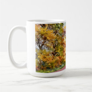 Herbstliche Landstraße in der Nähe von Pottstown. Kaffeetasse