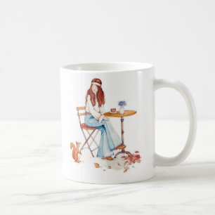 Herbstliche Laune – Mädchen, Kaffee & neugieriges  Kaffeetasse