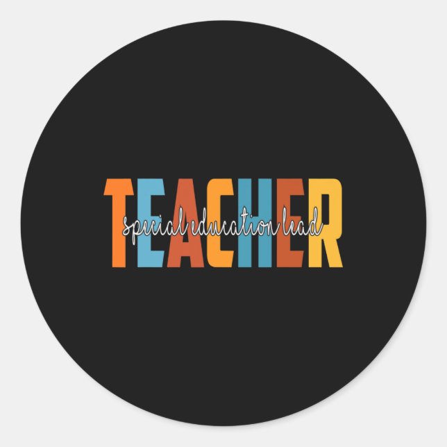 Herbstliche Liebe der Bildung Lead Teacher Herbst Runder Aufkleber (Vorderseite)