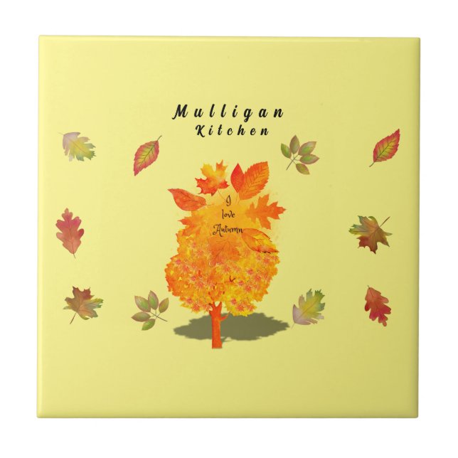 Herbstliche Liebe Fliese (Vorderseite)