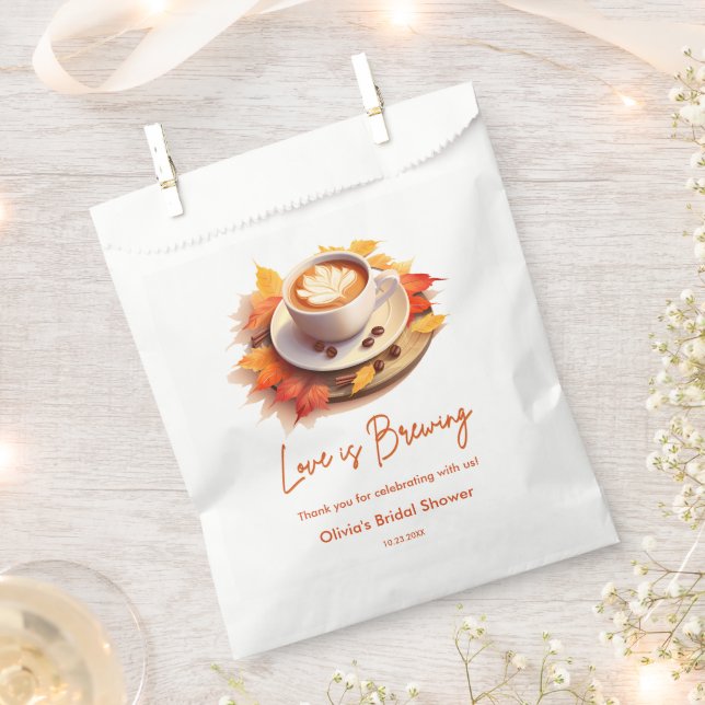 Herbstliche Liebe ist das Break Coffee Brautparty Geschenktütchen (Ausgeschnitten)