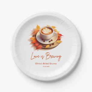 Herbstliche Liebe ist das Break Coffee Brautparty Pappteller