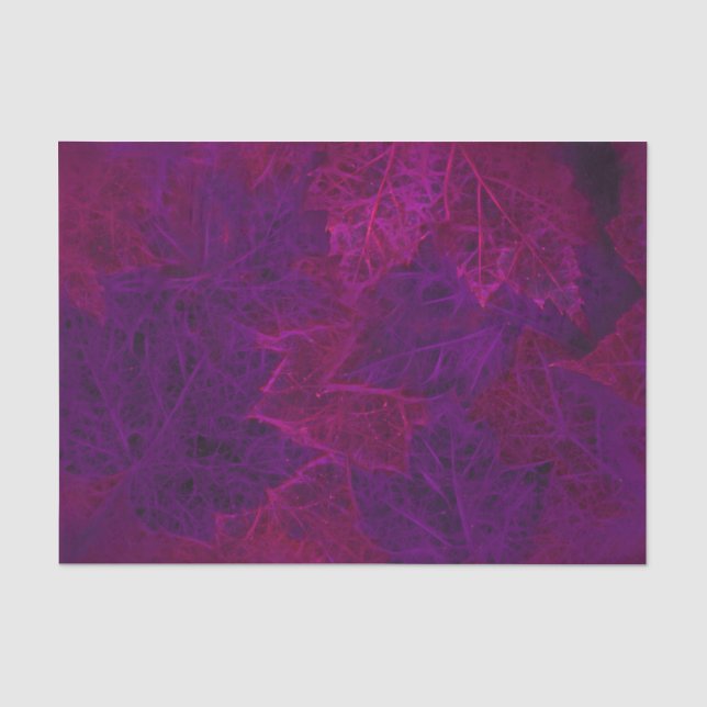 Herbstliche Lila rosa Neon Dunkle Ahorn Blätter Seidenpapier (Vorderseite)