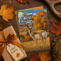Herbstliche Naturszene Antilopen-Wildlife-Geburtst