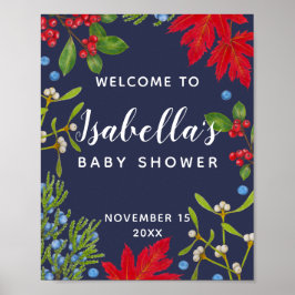 Herbstliche Pflanze Begrüßungszeichen Poster