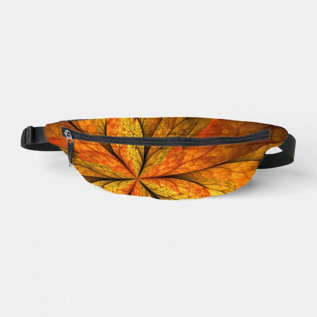 Herbstliche Pflanze, Modernes Abstraktes Fraktal Bauchtasche (Vorderseite)