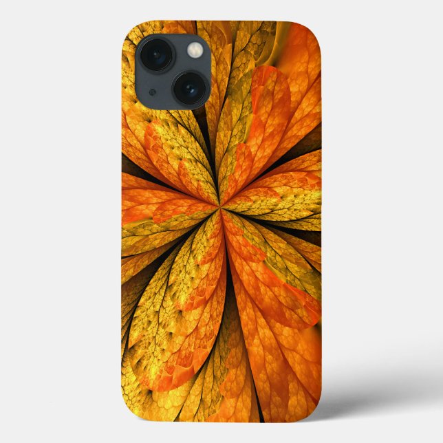 Herbstliche Pflanze, Modernes Abstraktes Fraktal Case-Mate iPhone Hülle (Rückseite)