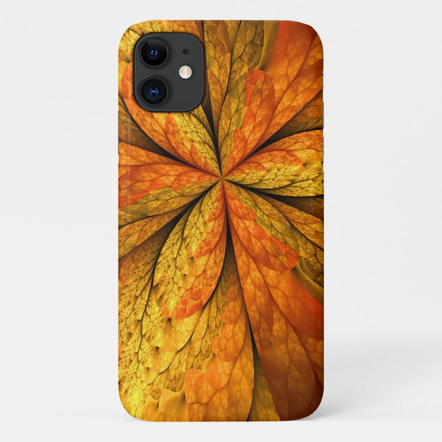 Herbstliche Pflanze, Modernes Abstraktes Fraktal Case-Mate iPhone Hülle (Rückseite)