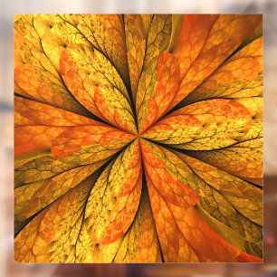 Herbstliche Pflanze, Modernes Abstraktes Fraktal Fensteraufkleber