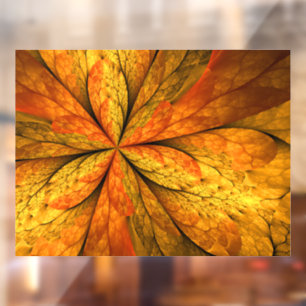 Herbstliche Pflanze, Modernes Abstraktes Fraktal Fensteraufkleber