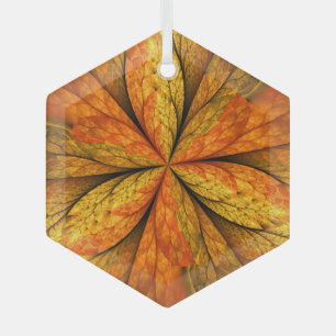 Herbstliche Pflanze, Modernes Abstraktes Fraktal Ornament Aus Glas