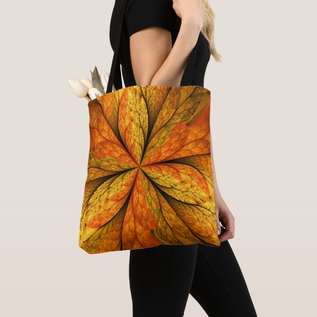 Herbstliche Pflanze, Modernes Abstraktes Fraktal Tasche (Von Nahem)