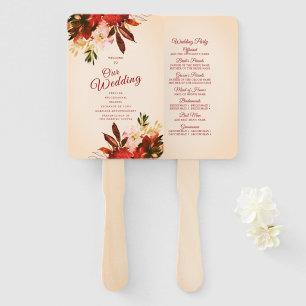 Herbstliche Pracht Florale Rosen Ivory Hochzeit Fächer