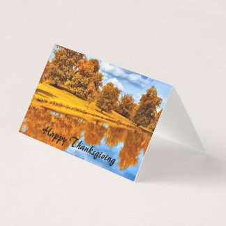 Herbstliche Reflexion Frohe Thanksgiving-Karte
