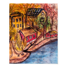 Herbstliche Riverside Kunst - Gemütliches Herbstbi