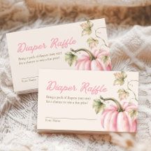 Herbstliche rosa Kürbis-Windel-Raffelkarte