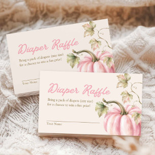 Herbstliche rosa Kürbis-Windel-Raffelkarte Begleitkarte