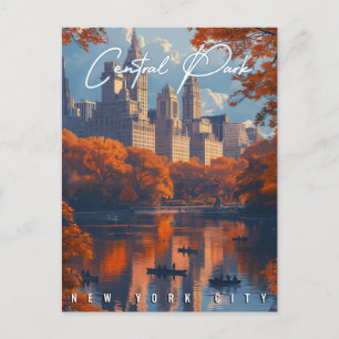 Herbstliche Ruhe: Central Park NYC im Herbst Postkarte