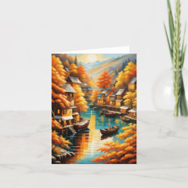 Herbstliche Ruhe in den Bergen Dankeskarte
