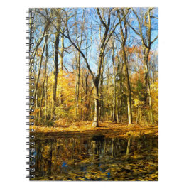 Herbstliche Ruhe: Ruhige Reflektionen am Teich Notizblock
