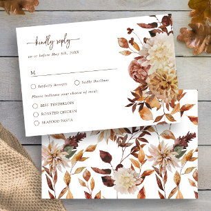 Herbstliche rustikale Blätter Antwortkarte RSVP Karte