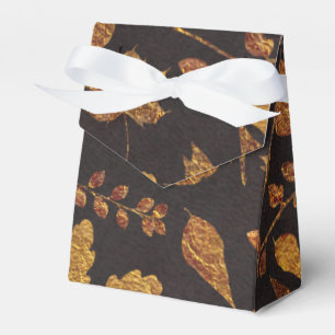 Herbstliche Rustikale Goldene Blätter Elegante Her Geschenkschachtel