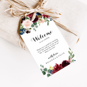 Herbstliche Rustikale Hochzeit der Burgunder Kalli Geschenkanhänger
