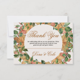 Herbstliche Rustikale Orangensafari Hochzeit Wasse Dankeskarte