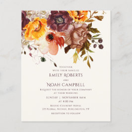 Herbstliche Rustikale Pflaumenblütenhochzeit Flyer