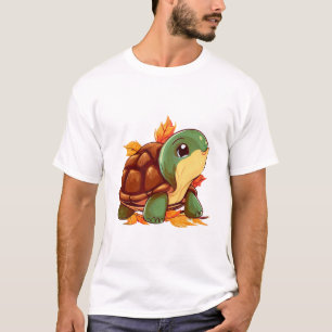 Herbstliche Schildkrötenwanderung durch fallende B T-Shirt