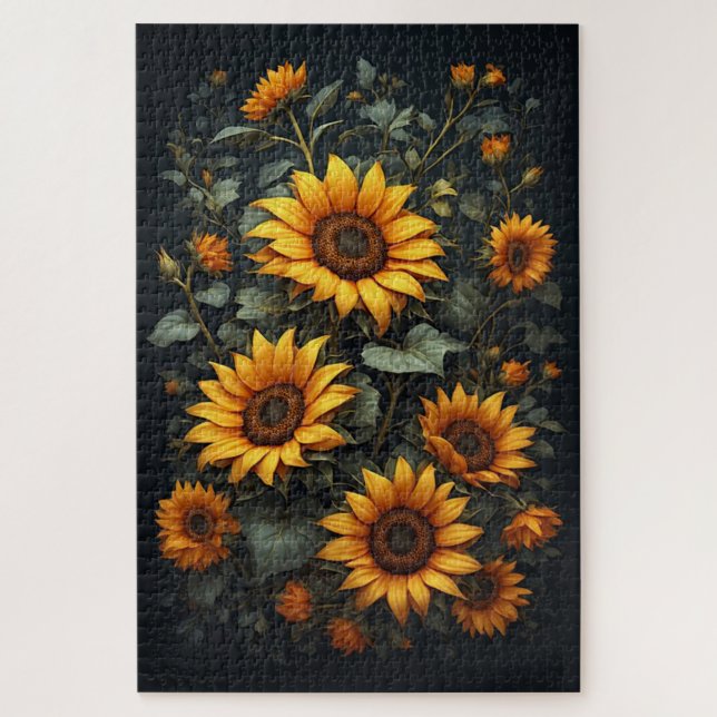 Herbstliche Sonnenblumen-Blumenarrangement (Vertikal)