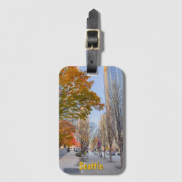 Herbstliche Stadtansicht von Seattle Gepäckanhänger