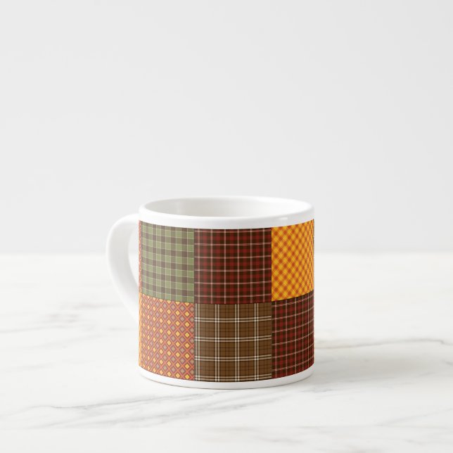 Herbstliche Steppdecke Espressotasse (Vorderseite Links)