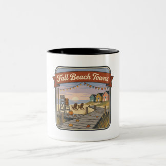 Herbstliche Strandorte Zweifarbige Tasse