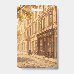 Herbstliche Straßenszene mit Büchern Ausweis