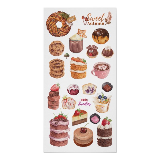 Herbstliche Süßigkeiten Leckereien Poster (Vorderseite)