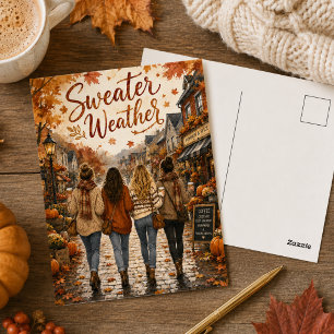 Herbstliche Sweater-Wetter Herbst-Vibes Postkarte