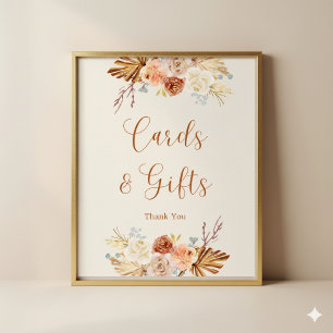 Herbstliche Terrakotta-Karten und Geschenke Poster