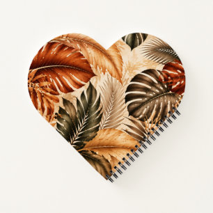 Herbstliche Tropische Monstera Botanische Muster Notizbuch