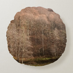 Herbstliche Waldlandschaft - Wilde Natur Rumänien Rundes Kissen