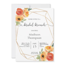 Herbstliche Watercolor Bridal Brunch Einladung