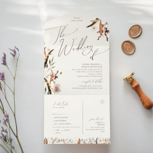Herbstliche Wildblume Beige Hochzeit von Siegel un All In One Einladung