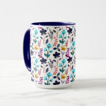 Herbstliche Wildblume Blau und Lila Zwei-Tonen