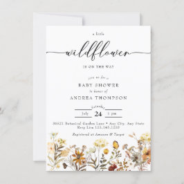 Herbstliche Wildblume | Floral Baby Dusche Einladung
