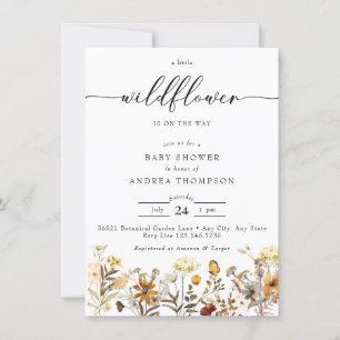 Herbstliche Wildblume   Floral Baby Dusche Einladung
