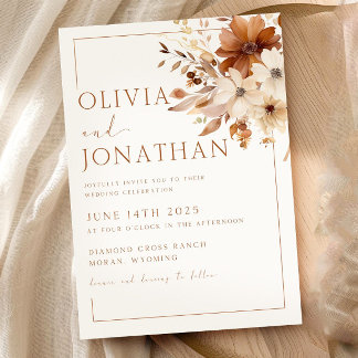 Herbstliche Wildblume Wedding Fall Floral Wedding  Einladung