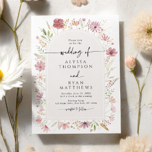 Herbstliche Wildblumen-Hochzeit Einladung