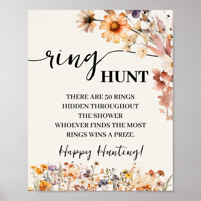 Herbstliche Wildblumen Ring Hunt Showspiel-Zeichen Poster (Vorne)