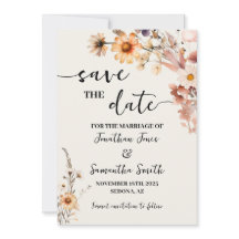 Herbstliche Wildblumen Save the Date Hochzeit