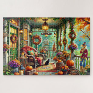 Herbstliche Willkommens-Victorian-Veranda-Rückzug